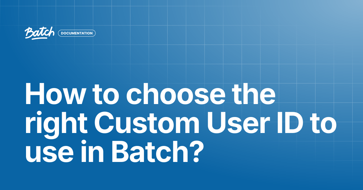 How to choose the right Custom User ID to use in Batch? | API & SDK ...