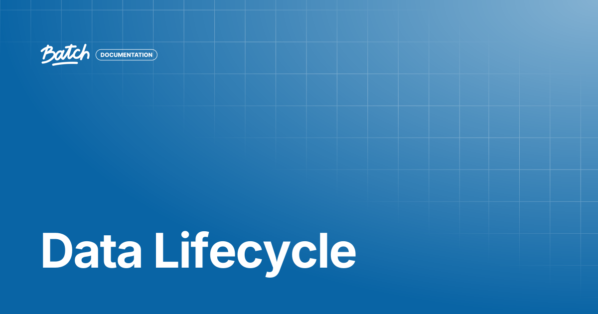 Data Lifecycle | Getting started | Batch Documentation