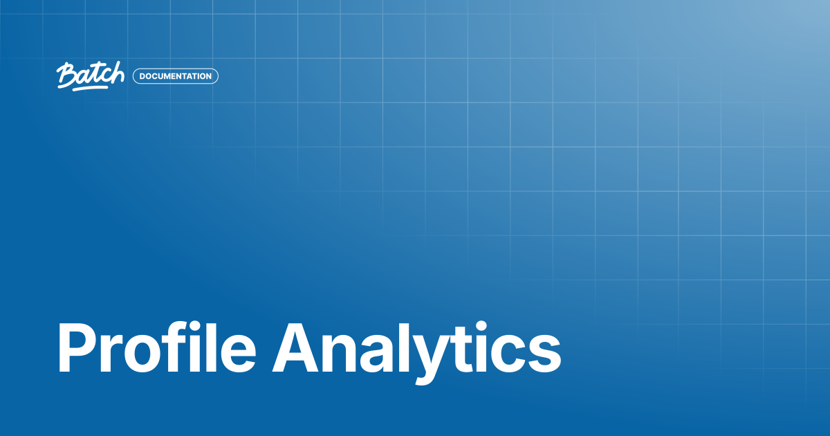 Profile Analytics | Getting started | Batch Documentation