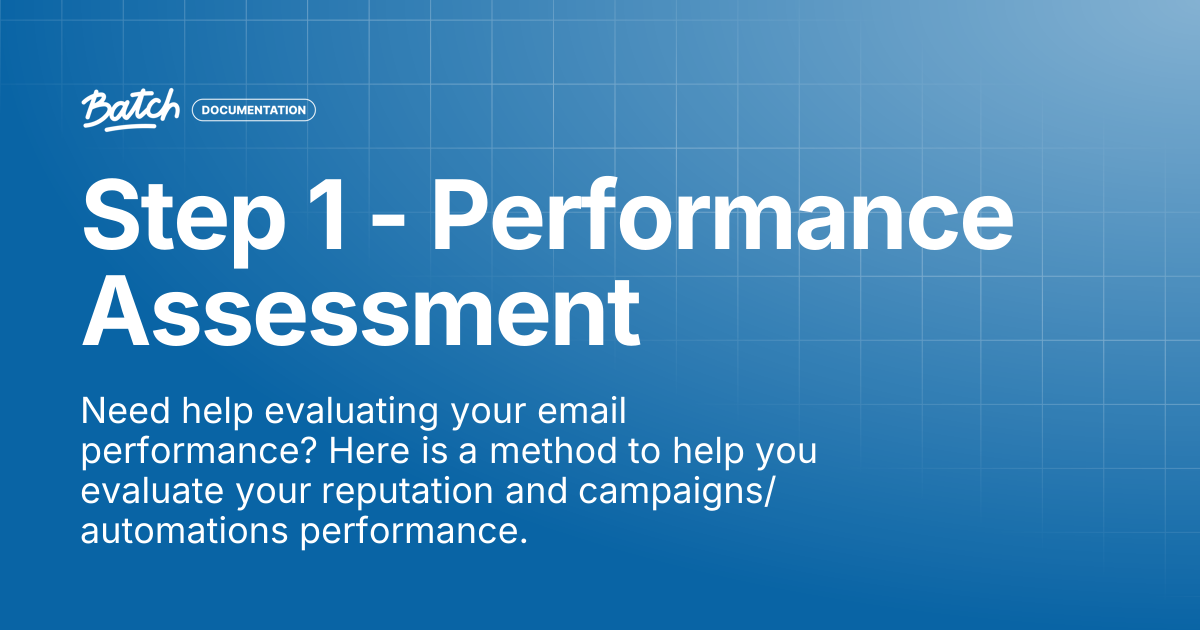 Step 1 - Performance Assessment | Guides & Best practices | Batch ...