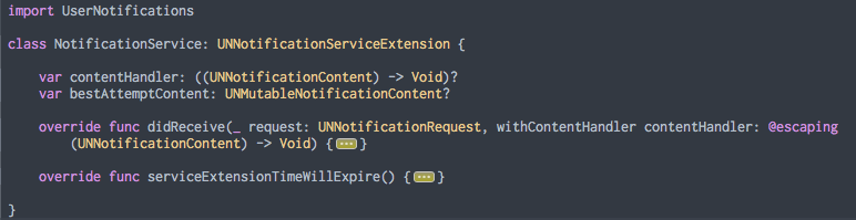 Default extension code