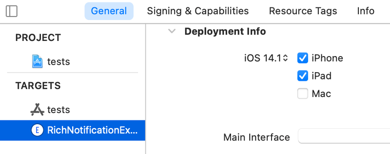 Xcode deployment target