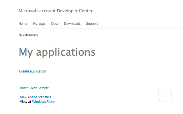 Microsoft account Developer Center home